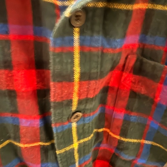 L.L. Bean Men's Plaid Button Down Shirt - Red, Blue, Green - Picture 3 of 3